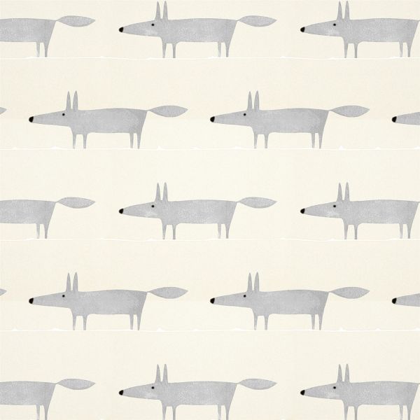 Mr Fox Wallpaper 112270 by Scion in Silver Grey