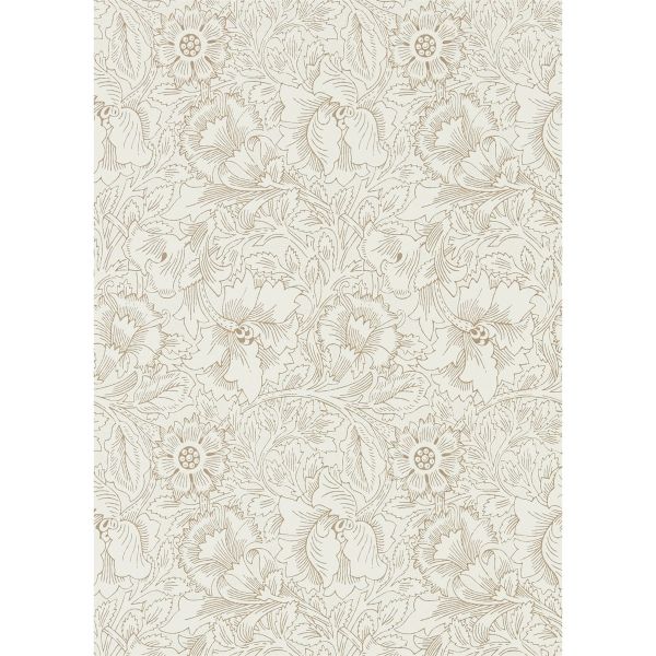 Pure Poppy Wallpaper 216035 by Morris & Co in Cream Gold Yellow