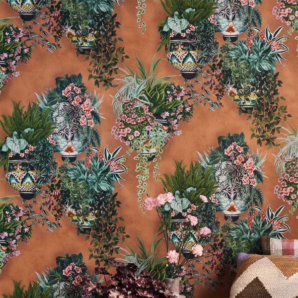 Talavera Wallpaper 9025 by Cole & Son in Rose Red