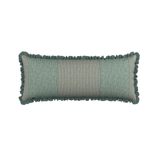Clarence Bolster Cushion by Bedeck of Belfast in Celadon Green