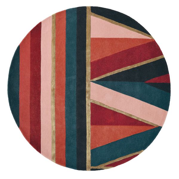 Sahara Round Rugs 56105 by Ted Baker in Burgundy