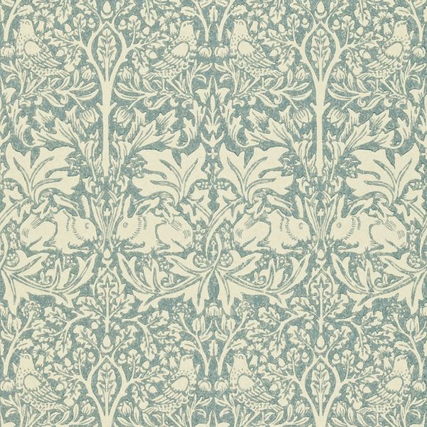 Brer Rabbit Wallpaper 103 by Morris & Co in Slate Vellum