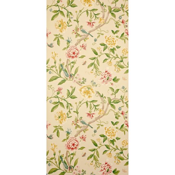 Porcelain Floral Wallpaper 104 by Sanderson in Red Beige