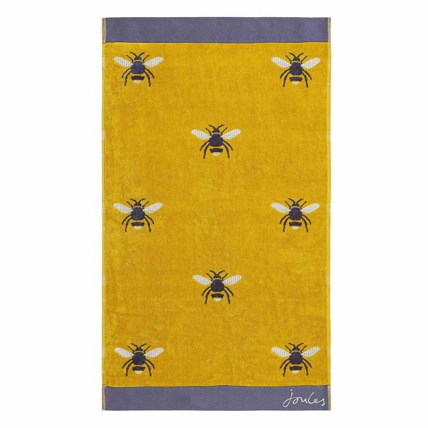 Botanical Bee Cotton Towels By Joules in Gold Yellow