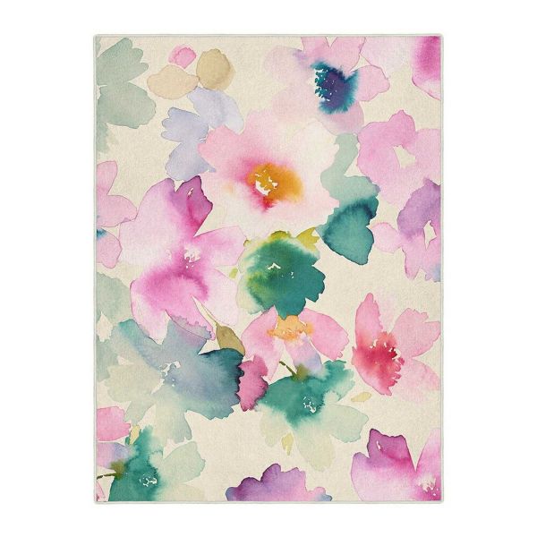 Sanna 15902 Abstract Floral Paint Rug in Multi by Bluebellgray