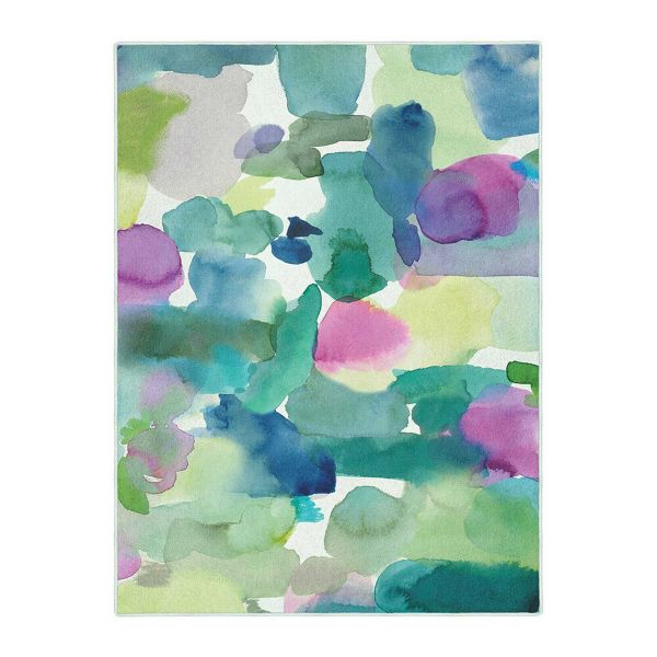 Rothesay 15707 Abstract Paint Rug in Multi Green by Bluebellgray