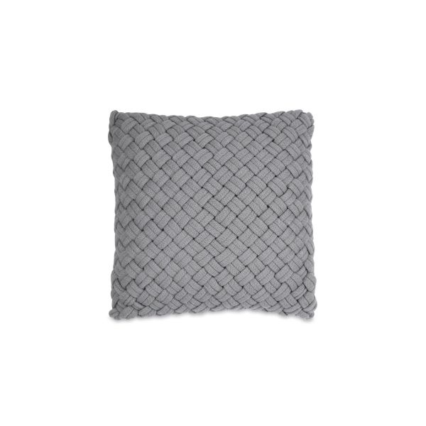 Chunky Knit Basketweave Cushion By DKNY in Grey