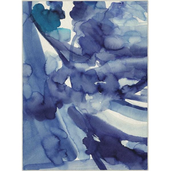 Blue Skies 13708 Abstract Paint Splash Rug by Bluebellgray