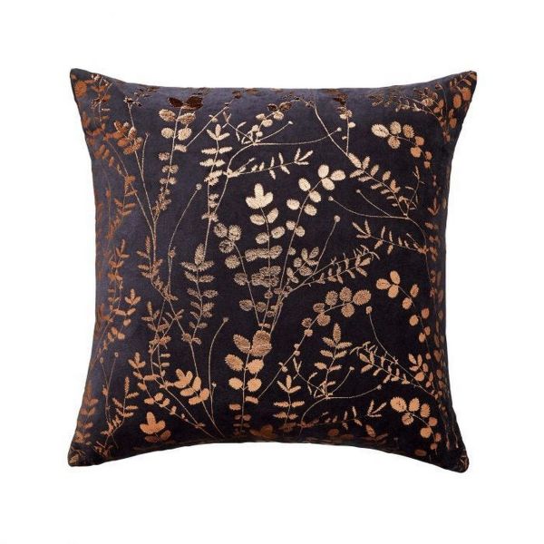 Salvia Cushion Leaf Designer Cushion By Clarissa Hulse in Dark Blue