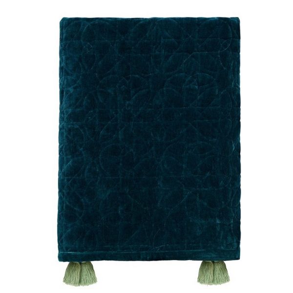 Honeysuckle And Tulip Throw in Teal Green by Morris & Co