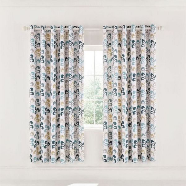 Liv Lined Curtains in Teal Green by Helena Springfield