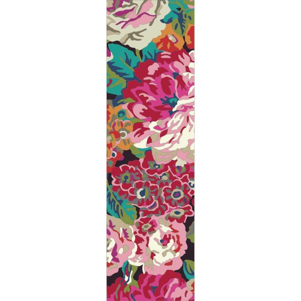 Rose & Peony Floral Wool Runner Rugs 45005 by Sanderson