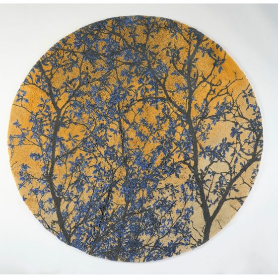 Avril 840 Tree Circle Bath Mat in Gold by Designer Abyss & Habidecor