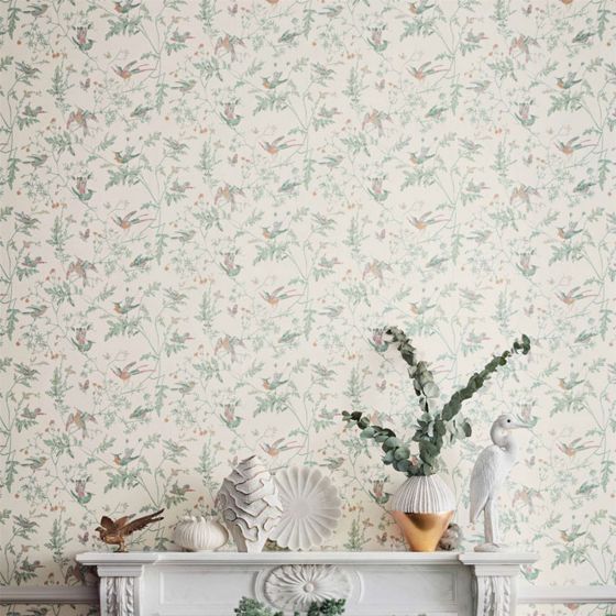 Humming Birds Wallpaper 4016 by Cole & Son in Pastel Multi