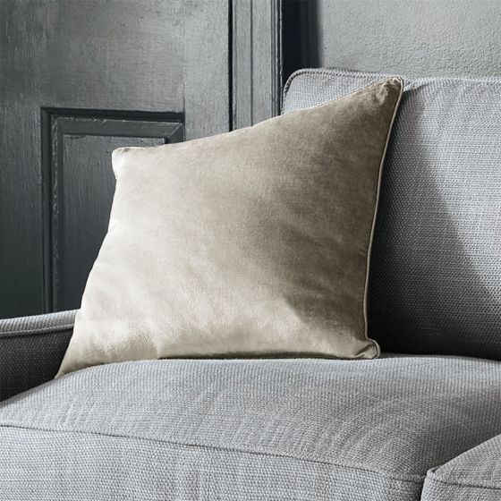 Nigella Velvet Cushion by Laura Ashley in Oyster White