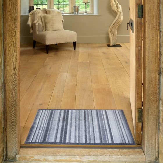 Stripe Doormats in Slate Grey by Turtlemat