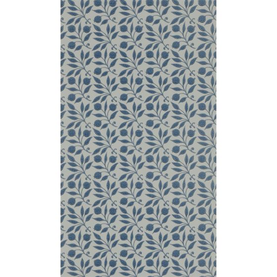 Rosehip Wallpaper 214711 by Morris & Co in Indigo Blue