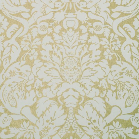 Valentina Wallpaper W0088 03 by Clarke and Clarke in Gold