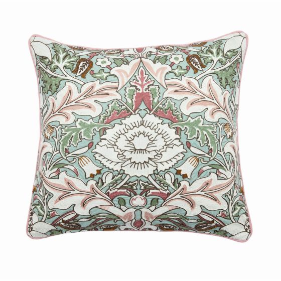 Strawberry Thief Severne Cushion by William Morris in Cochineal Pink