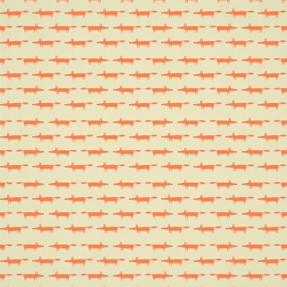 Little Fox Wallpaper 112262 by Scion in Ginger Orange