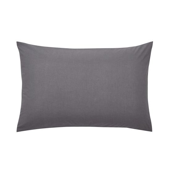 Plain Dye Housewife Pillowcase by Helena Springfield in Charcoal