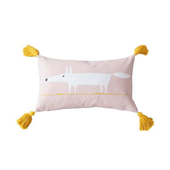 Mr Fox Tassel Cushion by Scion in Milkshake Pink
