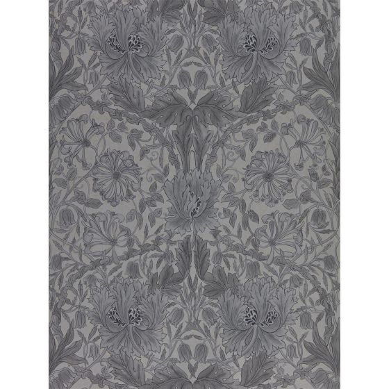 Pure Honeysuckle and Tulip Wallpaper 216523 by Morris & Co in Black Ink