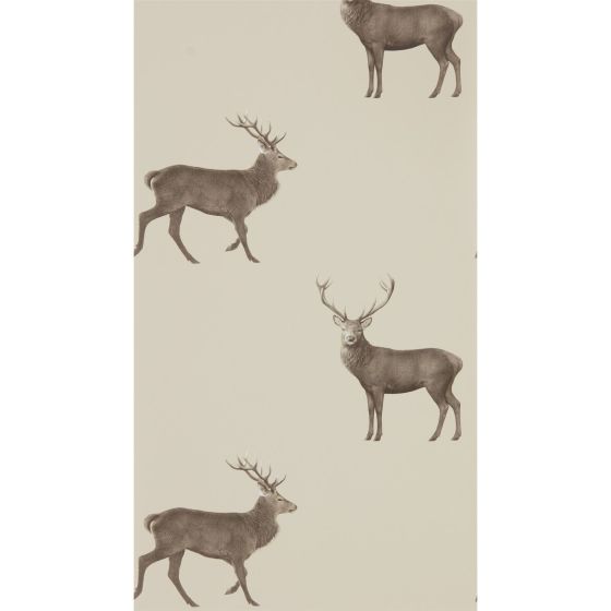 Evesham Deer Wallpaper 216620 by Sanderson in Birch Brown