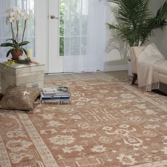 Aldora ALD06 Traditional Bordered Rugs in Mocha by Nourison