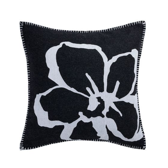 Magnolia Embroidery Flower Cushion by Ted Baker in Black