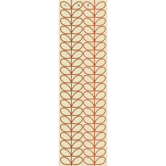 Linear Stem Ombre Runner Rugs 061103 in Tomato By Orla Kiely