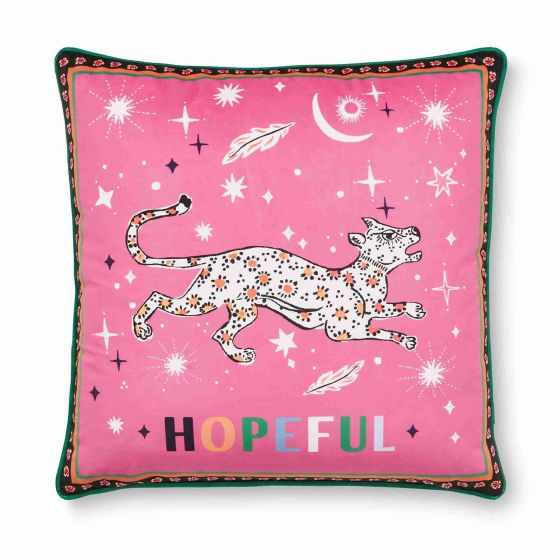Hopeful Velvet Cushion by Cath Kidston in Pink