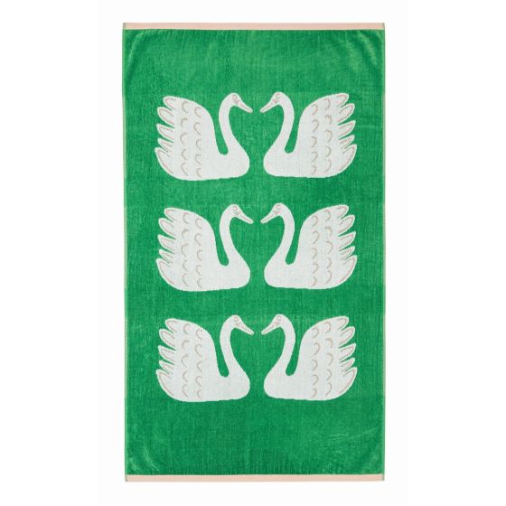 Swim Swan Swam Towels by Scion in Mint Leaf Green