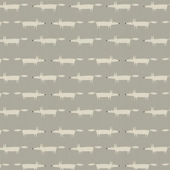 Little Fox Wallpaper 112263 by Scion in Silver Grey