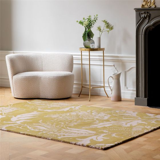 Baroque 162906 Wool Rugs by Ted Baker in Yellow