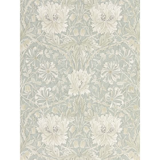 Pure Honeysuckle and Tulip Wallpaper 216525 by Morris & Co in Grey Blue