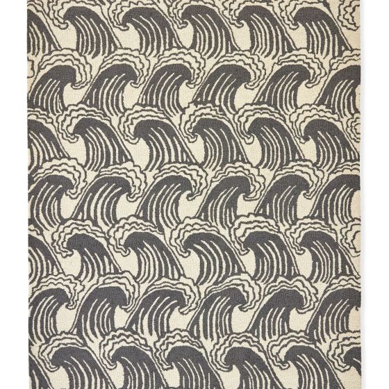 Ride The Wave 125605 Wool Rugs by Scion in Liquorice