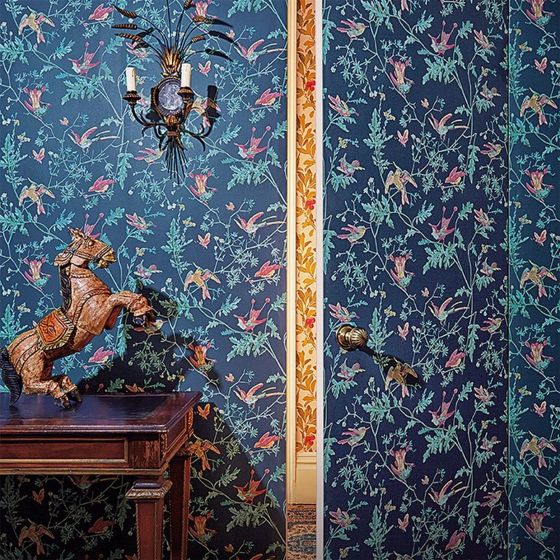 Hummingbirds Wallpaper 100 14068 by Cole & Son in Indigo Multi