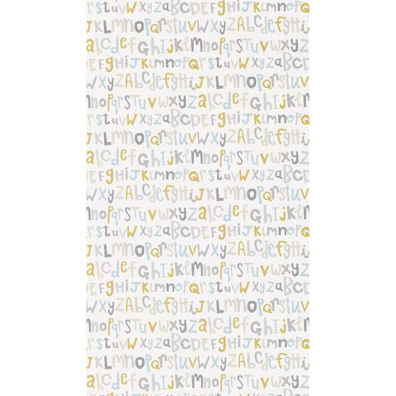 Letters Play Wallpaper 111280 by Scion in Slate Biscuit Maize