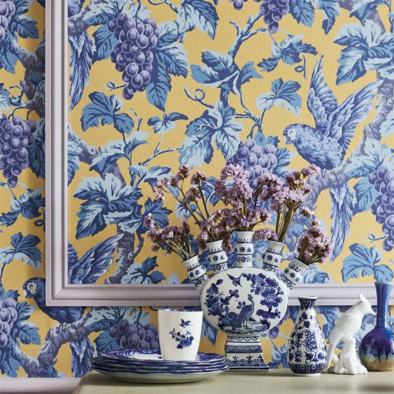 Woodvale Orchard Wallpaper 116 5017 by Cole & Son in Hyacinth Lilac and China Blue