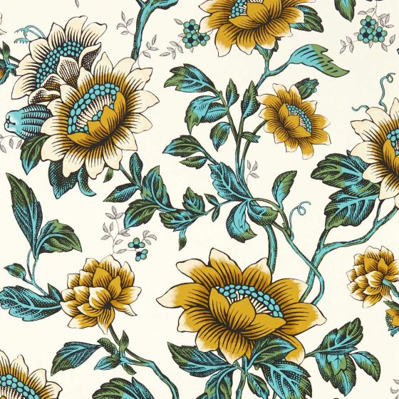Tonquin Floral Wallpaper W0134 02 by Wedgwood in Chartreuse Yellow