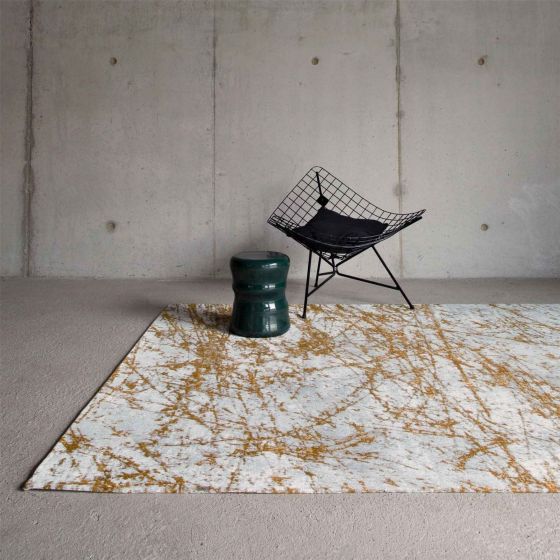 Louis De Poortere Modern Abstract Mad Men Stellar Rugs 9216 in Astro Gold
