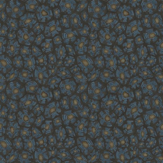 Savanna Shell Wallpaper 119 4024 by Cole & Son in Denim Charcoal Metallic Gold