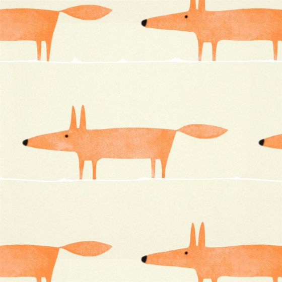 Mr Fox Wallpaper 112271 by Scion in Ginger Orange