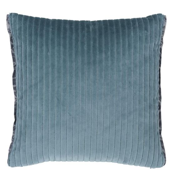 Designers Guild Cassia Cord Velvet Cushion in Mist Blue