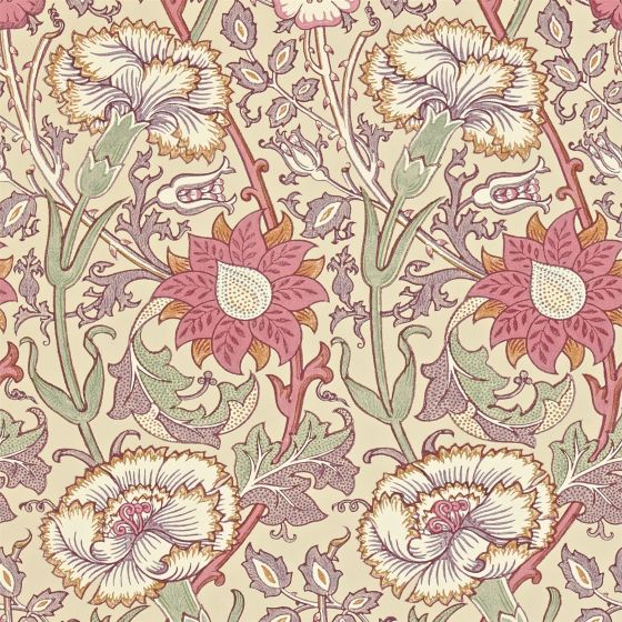 Pink and Rose Wallpaper 212566 by Morris & Co in Manilla Wine