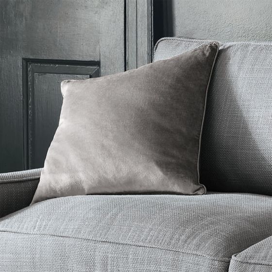 Nigella Velvet Cushion by Laura Ashley in Pale Charcoal