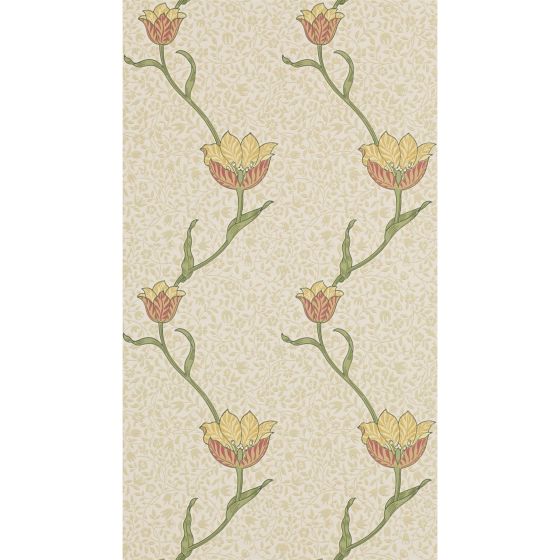 Garden Tulip Wallpaper 210392 by Morris & Co in Russet Lichen