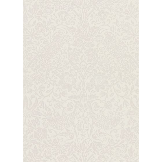 Pure Strawberry Thief Wallpaper 216021 by Morris & Co in Oyster Chalk