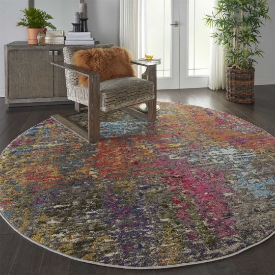 Celestial Abstarct Circle Rugs CES14 in Sunset by Nourison